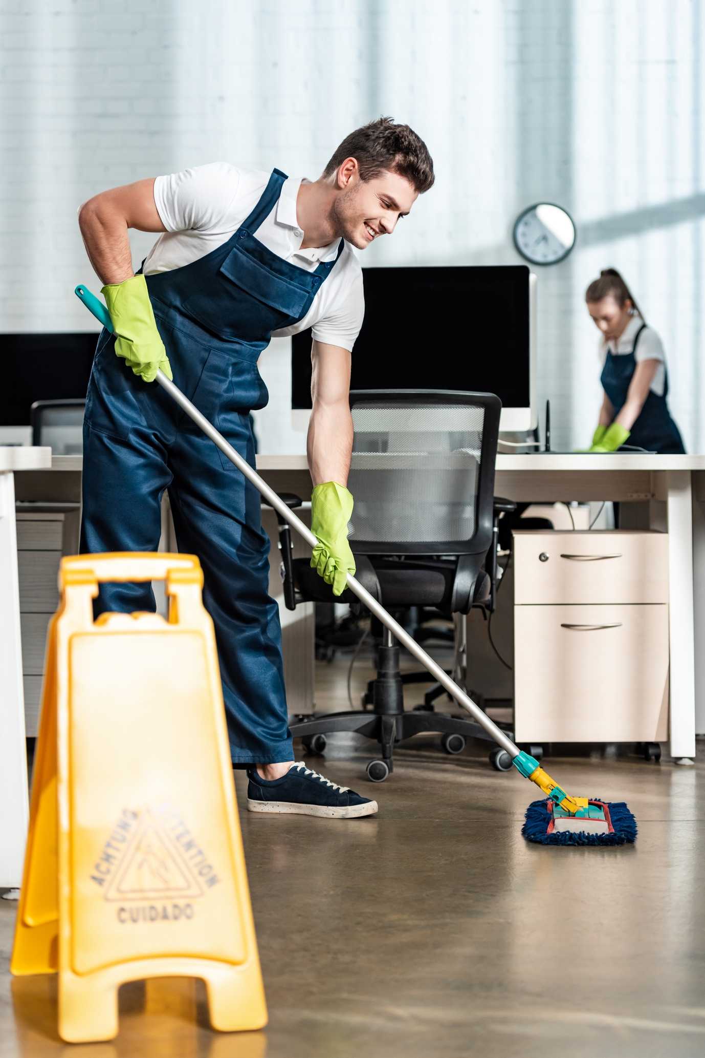 What your Office Clean includes Professional cleaner performing cleaning services